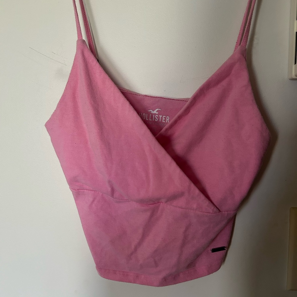 Pink hollister cross cross top